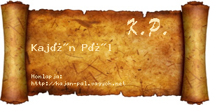 Kaján Pál névjegykártya